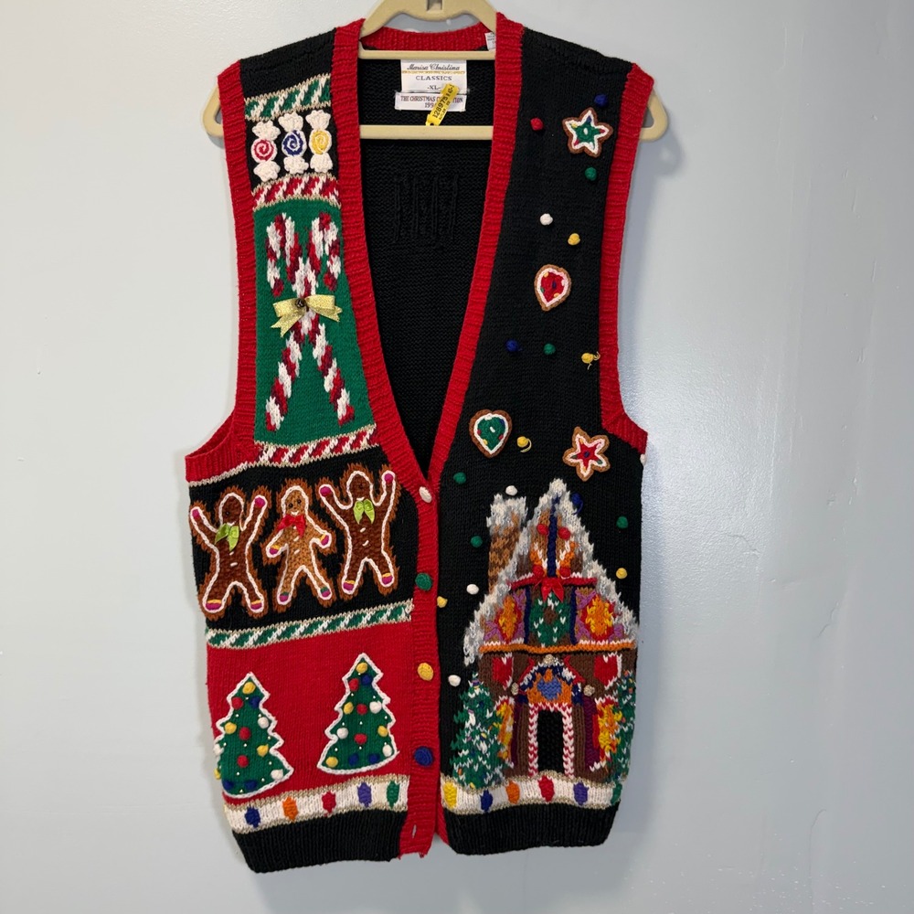 Marisa Christina Classics Vintage 1994 Christmas Sweater Vest XL Grannycore